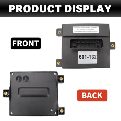 Front and back view of Chevy Fuel Pump Driver Control Module Replacement For Tahoe Avalanche Express Silverado Suburban Escalade ESV GMC Savana Sierra Yukon XL 2007 2008 2009 Replaces 20759945 5.3L 6.0L V8