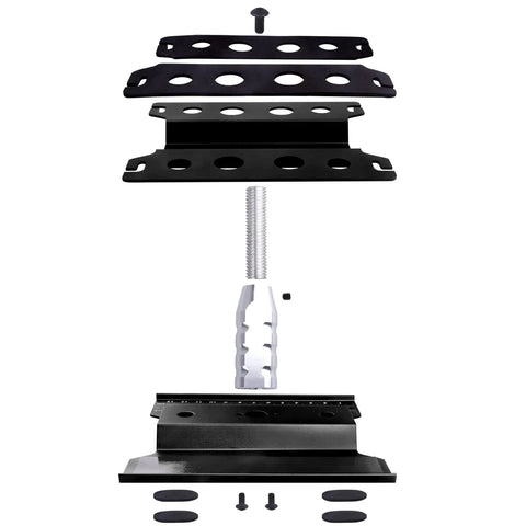 Exploded view of Pro RC Car Work Stand Repair Station With Screws Kit And 17mm Hex Wheel Wrench 360 Degree Rotating Lift Adjustable