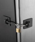 Refrigerator Door Lock With Padlock Black High Security No Drilling Required Durable Plate Lock With Ultra Strong 3M VHB Tape on door