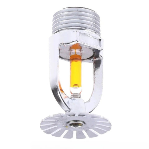 Four Pack Built Tough Automatic Fire Sprinkler Heads With Quick Response Thermal Bulbs And One Half Inch Copper Threads close-up view.
