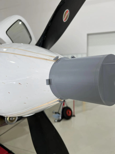 Magneto Timing Tool For Aircraft Prop, Precision Cap Spinner Cone Timing Gauge with rubber band mount on airplane propeller.