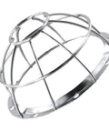 Straight Up Tough Heavy Duty Iron Smoke Detector Protective Cover With Sprinkler Cage Bracket And Rock Solid Wire Mesh Guard. Chrome wire mesh guard.