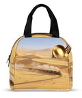 Golden Sand Desert Insulated Lunch Tote With Aluminum Lining On The Go Lunch Box For Work Travel Beach Camping Durable Polyester Bag