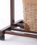 M8x125 Threaded Stem One Point Five Inch Nylon Swivel Caster Wheels With Brake installed on wicker furniture