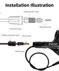 Zoom HB876E e-bike hydraulic brake lever kit with pre-bled mineral oil system; hose and fittings