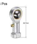 4 Pack Female Rod End Bearing With One Quarter Inch Bore And One Quarter Twenty Eight Right Hand Thread Self Lubricating Joint Rod Ends Includes Jam Nuts For Smooth Flexible Motion In Mechanical Builds For DIYers, 39.7mm