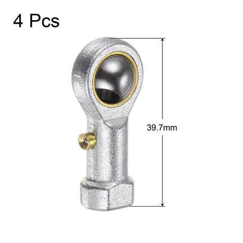 4 Pack Female Rod End Bearing With One Quarter Inch Bore And One Quarter Twenty Eight Right Hand Thread Self Lubricating Joint Rod Ends Includes Jam Nuts For Smooth Flexible Motion In Mechanical Builds For DIYers, 39.7mm