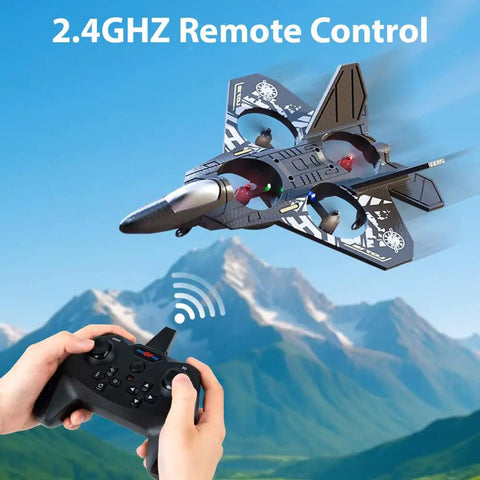 Remote Control Airplane For Kids And Beginners With LED Lights 360 Degree Flips And Stunts Fighter Jet RC Plane Gift flying outdoors