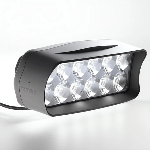 Beefy Ebike Bar Light Headlight 12V To 100V 1200 Lumen Universal headlight with aluminum heat dissipation in black casing