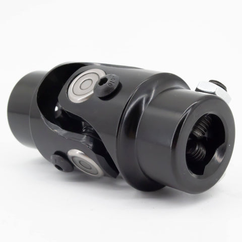 Three Quarter Inch Double D Steering Shaft Universal Joint Built Tough With Powder Coated Black Finish on white background