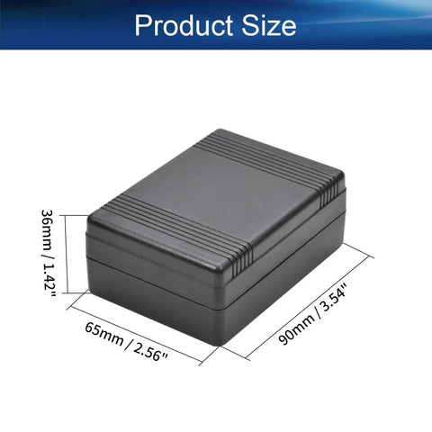 Built Tough Abs Plastic Junction Box For Circuit Boards Dustproof Electronics Project Enclosure Housing Black 3.54 By 2.56 By 1.42 Inches, shown size 90x65x36mm.