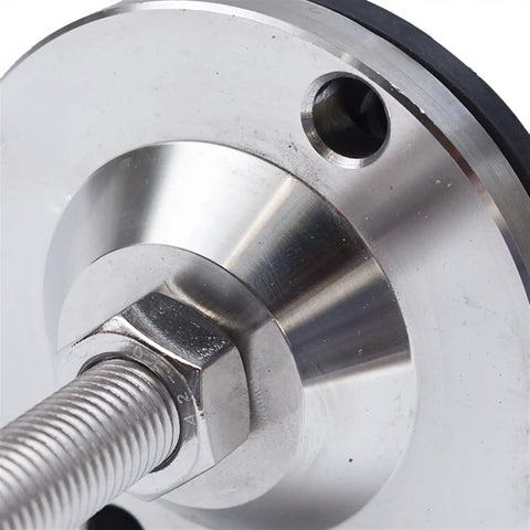 Beefed Up Heavy Duty Stainless Steel Leveling Feet 4 Pack For Workbenches Tables Machinery Shelves And Office Furniture Adjustable Height Anti Scratch Easy Install Durable Feet For Any Workspace, stainless steel threaded foot close-up