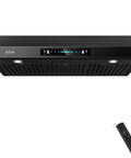 36 Inch Under Cabinet Range Hood With 900 CFM Dual Motors Black Kitchen Vent Hood For Real Heavy Duty Cooking Four Speed Gesture Sensing And Touch Control Panel Powerful Smoke And Odor Removal Quiet Operation No Fuss Install