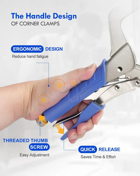 Beefy Heavy Duty C Clamp Set 15 Inch Face Clamp With Swivel Pads featuring ergonomic handle and quick release mechanism