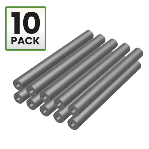 Top Shelf 3/4 Inch Outside Diameter 5/16 Inch Inner Bore 8 Inch Long Mild Steel Seamless Tubes 10 Pack displayed in a group.