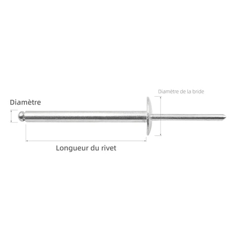 30 Piece Aluminum Large Flange Extra Long Blind Rivets 3/16 X 2 Inch Heavy Duty Steel Mandrel Rust Proof Commercial Grade Hardware Built Like A Tank Rock Solid For Tough Auto Diy Jobs
