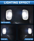 Lighting effect of Dodge Ram Overhead Console Dome Light Replacement LED Interior Roof Map Reading Lamp For 2002 To 2010 Ram 1500 2500 3500 4500 5500 Easy Install Replaces 1DK78BD1AA 1DK78TL2AA