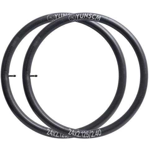 Two Pack 24 Inch Bike Tubes 24x2.125 to 24x2.40 Fit 24 Inch Wheels with Schrader AV32mm Valve Durable Butyl Tubes