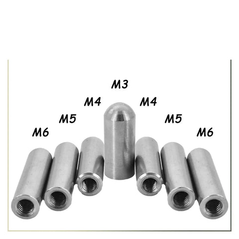 Heavy Duty 304 Stainless Steel Internal Thread Dowel Pins With Round Head For Secure Fastening And Corrosion Resistance In M3 M4 M5 And M6 Sizes arranged for comparison.