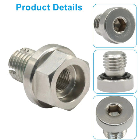 Ultimate M14x1.5 Oversize Piggyback Car Oil Drain Plug Repair Kit Made From Premium Stainless Steel For Easy Self Tapping Install And Serious Durability On Any Rig threaded stainless steel oil drain plug with hex head