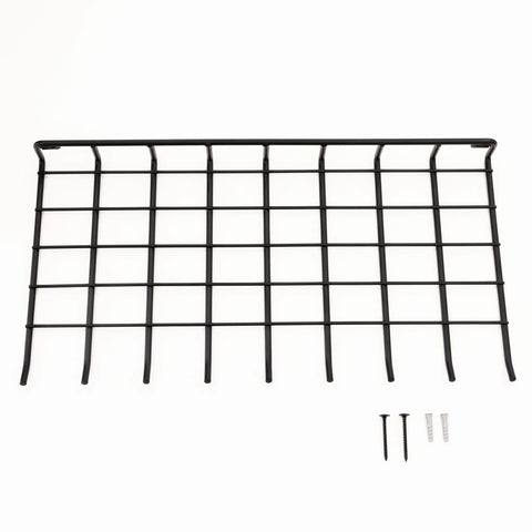 Legit Heavy Duty Wall Mounted Wire Shelf Rack With Nine Sturdy Hooks For Hauling Brooms Mops And Cleaning Gear Game Changing Home Organization Setup For Laundry Or Garage