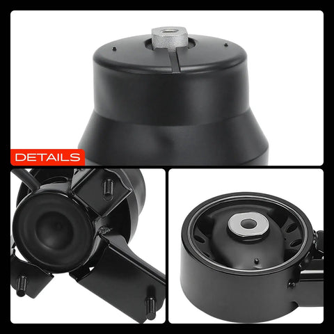 Toyota Venza Engine And Transmission Mount Kit Set Of Five For 2009 2016 V6 3.5L Automatic Cars Beefed Up Mounts For A Tight Fit Reduces Vibration Improves Ride And Quiet Powertrain black hydraulic mount detail views