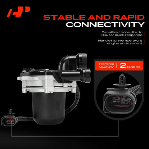 Plug And Play Secondary Air Injection Smog Pump Replacement For Volkswagen And Audi with 2-blade terminal, detailed view