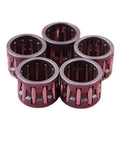 Five Piece Beast Clutch Sprocket Needle Bearing Kit Fits MS180 MS170 Gas Engines Smooth Power Transfer Rapid Break In Heavy Duty Steel Build Perfect For Weekend Warriors Helps Keep Engine Temp Down Lower Than Factory Specs Save Money On Fix Today. five steel needle bearings on white background