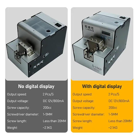 Auto Screw Feeder M1-M5 Precision Screw Dispenser For Industrial Electronics Assembly 2Pcs Per Second Fast Feeding Speed Universal Fit All Metal Anti Jam Hopper With Digital Count Screen Option Boost Efficiency