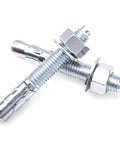 5/16 Inch Wedge Anchor For Concrete, Carbon Steel, Anti Rust Finish, All Thread Design, two anchors overlapping