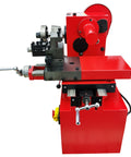 Red brake drum and disc lathe combo unit, 110V 1100W, for 7.1 to 13.7 inches discs, side view, auto shop equipment