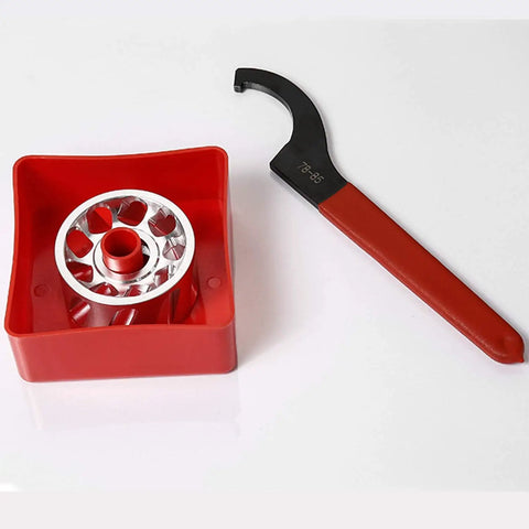 ER32 Dust Chip Extraction Nut For Woodworking CNC Milling Tools Pro Grade Dust Removal Nut With Wrench and Red Tray
