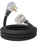 Heavy Duty 20 Foot Welding Cord With Lighted 6 50 NEMA Plug 8 AWG 3 Conductors For Portable Welders ETL Approved Contractor Grade STW Jacket