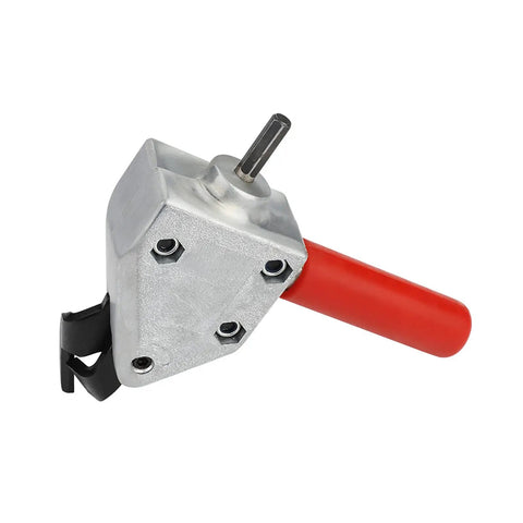 Aramox Power Drill Nibbler Sheet Metal Cutter Attachment High Torque Punch Tool with non-slip grip and metal body.
