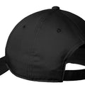 Back view of Classic Fit Hat With Moisture Wicking Fabric, Low Profile Crown, Black 100 Percent Polyester, Contrast Underbill