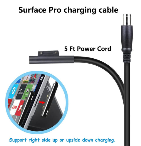 No Drama 36W Car Charger For Microsoft Surface Pro And Laptop Fast Charging Adapter With Usb Port and 5ft charging cable detail.