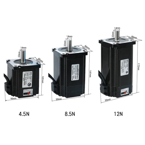 High Torque Nema 34 Closed Loop Servo Stepper Motor With Encoder Driver Power Supply Mach3 Interface Board 4Set Engraver Kit 4.5 To 12 Nm Holding Torque 3 Meter Encoder Cable CNC Ready For Precise Engraving, 4.5N-12N sizes