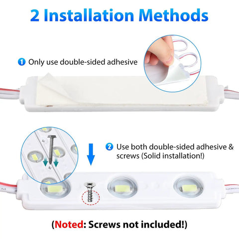 12V LED Interior Light Kit With 120 Ultra Bright LEDs 40 Modules For Cars Vans Trucks Boats, installation methods diagram