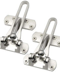 2 Pack Front Door Latch Guard Lock Set For Inward Swing Doors, childproof reinforcement lock, aluminum alloy, satin nickel finish