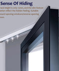 Built Like A Tank Single Track Sliding Barn Door Rail Kit Ceiling Mounted Aluminum Hidden Track System Hella Smooth Gliding Doors close-up of 12mm track with three rollers.