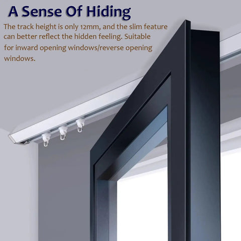 Built Like A Tank Single Track Sliding Barn Door Rail Kit Ceiling Mounted Aluminum Hidden Track System Hella Smooth Gliding Doors close-up of 12mm track with three rollers.