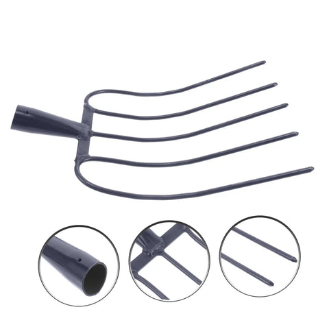 Heavy Duty Grass Fork For Hay Manure And Lawn Care Rugged Iron Pitchfork For Farming Yard Chores Clearing Lawns Grassy Areas