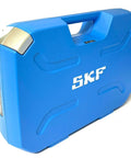 Blue carrying case for TMFT36 Bearing Tools Set Pro Grade Mounting Kit For Installing And Removing Bearings, closed view with handle
