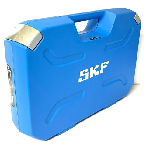 Blue carrying case for TMFT36 Bearing Tools Set Pro Grade Mounting Kit For Installing And Removing Bearings, closed view with handle