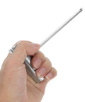 Hand holding a sturdy metal tool, part of the Heavy Duty Four Piece Chainsaw Wrench Socket Set With Bar Adjustment Tool.