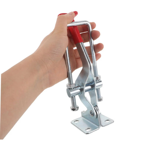 2 Pack Heavy Duty Adjustable Toggle Latch Clamp With 2183 Lb Holding Capacity Quick Release Hasps Galvanized Iron Anticorrosive Finish For Jig And Tool Setup Storage Cases Outdoor Gear hand-held