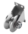 Heavy Duty V Groove Gate Wheels Pair Smooth As Butter Stainless Steel Sliding Door Track Rollers with precision bearings.