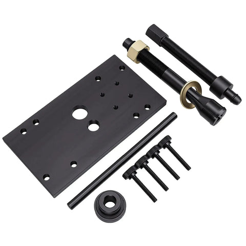 The Real Deal Engine Inner Camshaft Bearing Tool Kit That Lets You Bang It Out With Style Includes Support Plate Puller Round Rod Pin Installation Screw And Full Hardware Set For Sure Thing Repair Jobs Guaranteed. black steel camshaft bearing install kit with support plate, puller rod, screws