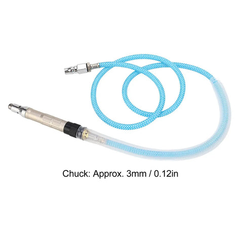 Professional Pencil Die Grinder 70000 RPM Pneumatic Air Polisher tool with blue hose and metal chuck, for precision detailing.