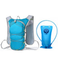 Ultralight Hydration Pack Vest With Water Bladder For Running Hiking And Cycling Tank Top Style, light blue polyester